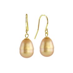 14K Yellow Gold Golden Baroque Pearl Pearl Size: 9MM Fish-Hook Clasp Gold Briolette Earrings For Formal Occasions, Formal Briolette Earrings With High Luster, High Luster Briolette Earrings For Formal Occasions, Formal High Luster Briolette Earrings, Gold Briolette Pearl Earrings For Formal Occasions, Gold Pear-shaped Earrings With High Luster, Gold Pear-shaped High Luster Earrings, High Luster Drop Earrings For Formal Occasions, Formal High Luster Drop Earrings