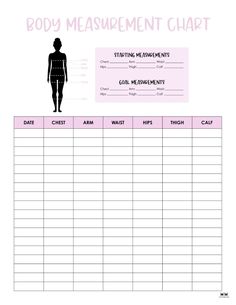 a printable body measurement chart