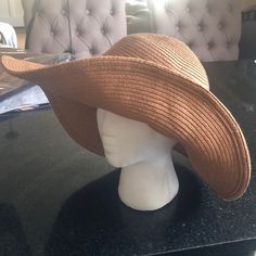 Never Worn And In Great Condition. Please Message Me If You Have Any Questions. Brown Bucket Hat For Spring, Brown One-size Sun Hat For Spring, Brown One Size Sun Hat For Spring, Brown Sun Hat For Summer, One Size, Brown One Size Straw Hat, One Size Brown Straw Hat, Brown Vacation Sun Hat, Brown Wide Brim Straw Hat One Size, Casual Brown Sun Hat One Size