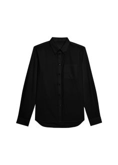 "Find HELMUT LANG Classic Button-down Soft Cotton Shirt on Editorialist. Helmut Lang classic shirt in soft poplin Approx. 35.5\"L from shoulder to hem Point collar; button front Long sleeve; approx. 29.25\"L Chest patch pocket Yoked back; box pleat Relaxed fit Shirttail hem Button closure Organic cotton Dry clean Imported" Box Pleats, Helmut Lang, Classic Shirt, Patch Pocket, Button Downs, Cotton Shirt, Black Shirt, Organic Cotton, Mens Shirts