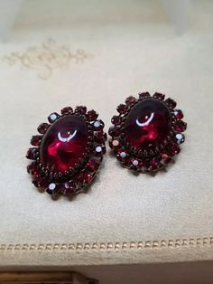 Vtg Stunning Very Rare Designer Adele Simpson Ruby Red Clip On Earrings 40's-50s | eBay 40s Earrings, Adele Simpson, Ruby Red, Adele, Vintage Watches, Very Rare, Clip On, Clip On Earrings, Antique Jewelry