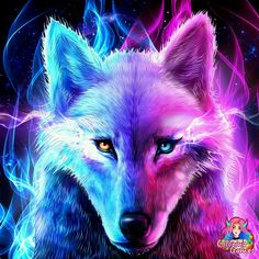 Galaxy Wolf | Galaxy wolf, Cute animal drawings, Wolf spirit animal image.