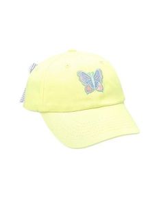 Bits & Bows Girls' Butterfly Bow Baseball Hat in Buttercup - Little Kid, Big Kid Spring Cap With Uv Protection, Spring Uv Protection Cap, Cute Baseball Cap For Beach Spring Season, Cute Baseball Cap For Beach In Spring, Playful Spring Cap Sun Hat, Playful Spring Beach Baseball Cap, Playful Adjustable Hats For Spring, Trendy Spring Baseball Cap With Uv Protection, Playful Visor Hat For Spring