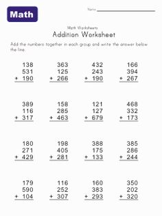 Worksheets For Grade 3, Addition Worksheets, Alphabet Worksheets ...