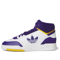 Adidas Originals Drop Step 'Purple White' GV9327 Purple Basketball Shoes With Boost Midsole For Streetwear, Sporty Purple Skate Shoes With Boost Midsole, Sporty Purple Sneakers With Boost Midsole, Adidas Purple Sneakers With Round Toe, Purple Adidas Sneakers With Round Toe, Purple High-top Adidas Sneakers, Purple Basketball Shoes For Streetwear, Purple Lace-up High-top Sneakers For Light Sports, Purple Adidas Sneakers