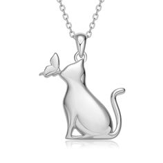 PRICES MAY VARY. Design: Cat pendant necklace for women or girl. It is cute and delicate cat Jewelry. Material: It is made of 925 sterling silver. Size: Cat pendant's size is 0.83 inch*0.79 inch. The chain is 18 inches chain with 2 inches extender chain. Gift: It is a surprised gift for your daughter, mother, wife, girlfriend, best friend, granddaughter, sister or yourself when on Mother’s Day, Valentines Day, Anniversary, Graduation, Birthday, Thanksgiving Day, Christmas. Package: 1 x cat neckl Silver Cat Design Jewelry For Mother's Day, Black Cat Jewelry, Silver Cat Pendant, Christmas Package, Cat Pendant Necklace, Birthday Thanksgiving, Sterling Silver Cat, Cat Pendant, Sterling Silver Anklet