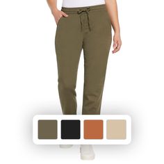 We love our jeans and leggings too, but sometimes it’s nice to have a bottom you can just grab and put on in a snap. And the Gap Ladies Pull-On Pant is just that. Crafted from cotton-blend twill, these relaxed-fit pants feature an elasticized waistband for easy on and off and a functional, self-tie drawcord so you can adjust for your most comfortable fit. There is also plenty of pocket space with front and back pockets to hold your phone, cards, and keys. Plus, the clean design makes it versatil Versatile Cotton Sweatpants With Pull-on Style, Gap Cotton Tapered Leg Jeans, Gap Stretch Bottoms For Fall, Stretch Bottoms By Gap For Fall, Fall Mid-rise Relaxed Fit Sweatpants, Gap Casual Jeans For Fall, Gap Cotton Everyday Pants, Gap Cotton Everyday Jeans, Everyday Cotton Pants By Gap