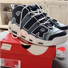 Nike Air More Uptempo "Denim" '96 White Cj6125-100 Men Size 11.5. Worn Only Once Denim Blue Lace-up Sneakers For Streetwear, Urban Denim Sneakers For Streetwear, Urban Denim Blue Sneakers For Streetwear, Denim Blue Urban Sneakers For Streetwear, High-top Denim Sneakers For Streetwear, Denim Blue Sneakers With Round Toe For Streetwear, Denim Blue Round Toe Sneakers For Streetwear, Denim High-top Sneakers For Streetwear, Denim Low-top Sneakers For Streetwear