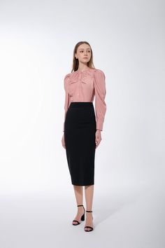 This shirt is crafted with care to offer a stylish silhouette with the gathered legs of mutton sleeves that help flatter the figure. With a timeless design, this piece will remain in your wardrobe for years to come. Evening Blouse With Gathered Long Sleeves, Daywear Shirt With Puff Sleeves, Formal Blouse With Bishop And Gathered Sleeves, Elegant Shirt With Gathered Sleeves For Spring, Chic Shirt With Gathered Sleeves For Work, Chic Workwear Shirt With Gathered Sleeves, Puff Sleeve Blouson Shirt For Daywear, Chic Workwear Shirt With Balloon Sleeves, Formal Long Sleeve Blouse With Gathered Sleeves