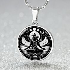 Lord Shiva Necklace, A personalized emblem of the Hindu faith, this protection charm pendant represents The Destroyer from the Hindu trinity, making it a sacred addition to any Hinduism jewelry collection. It's an ideal gift for her or him, especially during Maha Shivaratri and other spiritual festivals. ➜ Our Lord Shiva Jewellry is made of high quality surgical steel with a graphic image that's printed directly onto the steel surface with a shatterproof liquid glass coating and includes an 18k Spiritual Black Coin Pendant Jewelry, Black Spiritual Jewelry With Coin Pendant, Spiritual Stainless Steel Necklaces With Large Pendant, Spiritual Stainless Steel Necklace With Large Pendant, Spiritual Nickel-free Charm Necklaces, Spiritual Round Pendant Locket, Spiritual Personalized Medallion Charm Necklaces, Spiritual Personalized Medallion Charm Necklace, Spiritual Personalized Round Pendant Charm Necklace