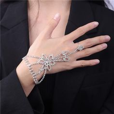 -Size: This Bracelet Has Extender Chain,Can Adjust The Length,And The Ring Is Open Size. -Material: Rhienstone,Crystal -Color : Silver -A Delicate Wedding Bridal Hair Piece Will Perfectly Complement Most Wedding Hairstyles.The Chic Design Will Decorate You Elegant And Beautiful On Your Wedding Party.This Headpiece Is Also Suit For Bridesmaids And Flower Girls,Mother Of The Bridal. Also,That Is The Best Gift For Newlyweds. -100% Satisfaction And Money Back Guarantee. If There Are Any Problems Wit Elegant Body Jewelry With Bling For Gifts, Elegant Adjustable Crystal Body Jewelry, Alloy Chain Jewelry For Wedding, Wedding Alloy Jewelry With Chain Detail, Wedding Alloy Chain Jewelry, Elegant Adjustable Rhinestone Body Jewelry, Elegant Jeweled Body Jewelry For Gifts, Elegant Crystal Body Jewelry Gift, Elegant Crystal Body Jewelry For Gifts