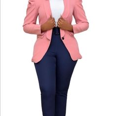 Elastic Stretch Long Sleeve Blazer Black And Pink Size Xl Pink Fall Blazer For Office Wear, Pink Blazer For Office Wear In Fall, Pink Long Sleeve Blazer For Office, Pink Fall Office Wear Blazer, Spring Pink Blazer For Office Wear, Pink Spring Blazer For Office Wear, Pink Spring Office Wear Blazer, Pink Blazer With Pockets, Pink Long Sleeve Blazer With Pockets