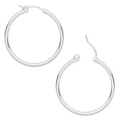 Classic, simple hoops look great by themselves or as elegant additions to multiple earring arrangements. Slide large-hole beads directly onto hoop. Adjustable Classic Hoop Earrings, Classic Round Sterling Silver Hoop Earrings, Elegant Hypoallergenic Open Circle Hoop Earrings, Adjustable Sterling Silver Hoop Earrings, Adjustable Round Sterling Silver Hoop Earrings, Classic Sterling Silver Hoop Earrings With Ear Wire, Adjustable Classic Hoop Earrings In Sterling Silver, Adjustable Classic Sterling Silver Hoop Earrings, Classic Adjustable Sterling Silver Hoop Earrings