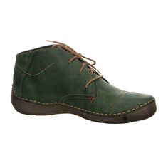 Indulge in the comfort of Josef Seibel's favorite shoes for your feet! The elegant low shaft height adds a fashionable touch to these lace-up boots in luxurious dark green smooth leather. Designed with a textile lining and a durable synthetic leather insole that can be swapped out. The synthetic outsole provides reliable traction. Highlight your style with the contrast stitching in brown.Josef Seibel – Quality and Comfort Combined. Discover the perfect companion for your daily routine with shoes from Josef Seibel. Each pair reflects over 130 years of experience in shoemaking and stands as a testament to our commitment to quality, durability, and timeless design. Crafted in Europe, our shoes offer the utmost in comfort and are perfectly tailored to meet the needs of the modern lifestyle. Super Birki, Puma Shop, Josef Seibel, Tool Bag, Modern Lifestyle, Work Shoes, Contrast Stitch, Synthetic Leather, Lace Up Boots