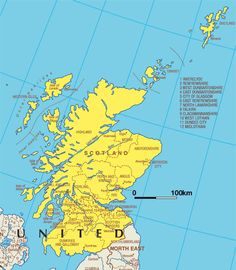 a map showing the location of scotland