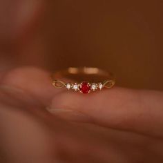 Dainty Ruby Gold Ring, July Birthstone Rings, Ruby Diamond Ring, Red Ruby Stacking Ring, Genuine Ruby Rings, Graduation Ring, Casual Rings - Etsy Ruby Stack Ring, Ruby Rings With Accent Stones For Promise, Open Ring With Ruby And Accent Stones, Ruby Rings With Accent Stones And Open Design, Ruby Rings With Accent Stones And Open Ring Shape, Ruby Open Ring With Accent Stones, Ruby Promise Ring With Accent Stones, Ruby Jewelry With Accent Stones For Promise, Red Jewelry With Center Stone In Round Band