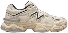 New Balance 9060, White Leather, Patch Logo, Low Top, New Balance, Top Sneakers, Fashion Branding, Stockings, Lace Up