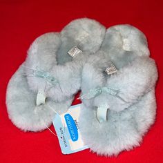 Nwt Little Girls Ugg Slippers Baby Blue Sheep Skin Super Soft Fluffy With Satin Bows Flip Flop Slip On Style Girls Size Us 13, Euro 30, Uk 12 Purchased From Nordstrom Ny Blue Cozy Slippers For Winter, Soft Blue Winter Slippers, Pink Ugg Slippers, Boot Slippers, Leopard Slippers, Striped Slippers, Ugg Boot, Bow Flip Flops, Chestnut Uggs