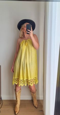 Good vintage quality bohemian style dress/cover up. Very very soft material. Made in Italy.  For your reference, model wears size S/M, is 175 cm tall and 67 kg weight. Flowy Boho Sundress For Beach Cover-up, Beachy Mini Sundress For Beach Cover-up, Yellow Sundress For Summer Beach Cover-up, Yellow Flowy Dress For Beach Cover-up, Bohemian Maxi Dress For Summer Beach Cover-up, Yellow Bohemian Maxi Boho Dress, Yellow Bohemian Maxi Length Boho Dress, Breezy Summer Beach Midi Dress, Breezy Summer Midi Dress For Beach