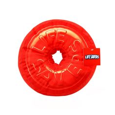 a red frisbee with the words life savers on it