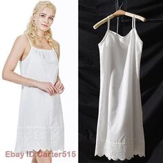 Trendy Fashion Women 100% Natural Cotton Full Slips Under Dress Cami Chemise Nighty Sleep Dress, Intimates & Sleep Elegant Summer Nightgown For Bedtime, Solid Summer Sleep Dress, Sleeveless Summer Night Dresses, Summer Night Sleeveless Dresses, Cotton Nightgown With Spaghetti Straps For Spring, Elegant Cotton Sleepwear For Summer, Spring Sleepwear White Chemise, Elegant Cotton Summer Sleepwear, Fitted Casual Nightgown For Night