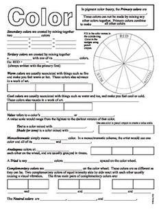 the color wheel worksheet for students to practice their colors and writing them out