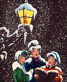 Xmas Drawing, Christmas Carolers, Greeting Card Christmas, Snow Falling, Old Christmas, Old Fashioned Christmas, Christmas Past, Christmas Memory