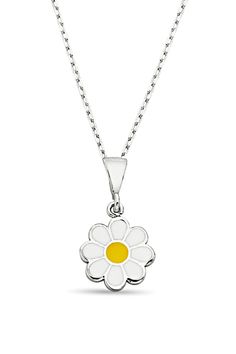 Sterling Silver Daisy Necklace Protective rhodium plating is applied on 925 sterling silver for long-lasting use against tarnishing Handmade Jewellery Handcraft Necklace Choose the Best Flower Shape Jewelry As A Gift With Polished Finish, Yellow Sterling Silver Flower Jewelry, White Sterling Silver Charm Necklaces For Mother's Day, Flower Shaped Polished Jewelry As Gift, Classic Silver Necklace With Flower Shape, Hypoallergenic White Gold Flower-shaped Jewelry, White Sterling Silver Jewelry With Flower Charm, Hypoallergenic White Gold Pendant Necklace, White Sterling Silver Necklace With Polished Finish