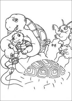 the tortoise and its baby are playing with each other coloring pages for kids