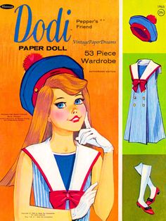 an advertisement for paper doll clothing from the 1950's