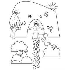 an image of jesus in the garden coloring page