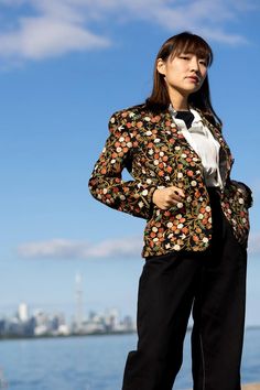 Oh hey there, beautiful floral blazer. Want to hear something weird? Whenever I wear you, people take me more seriously -- in a good way. I'm not sure if it's your custom embroidery. Or your tasteful tailoring. Or just the perfect "blazerness" of you. But thank you, my elegant woolen friend. And thanks for looking equally incredible with jeans, skirts, or pleated pants. You're the best of blazers, you really are. I think I'm going to put you on now and wander to the bookshop with a soulful look Spring Embroidered Notch Lapel Blazer, Formal Fall Floral Print Blazer, Tailored Floral Embroidered Blazer For Spring, Formal Blazer With Floral Embroidery And Long Sleeves, Formal Long Sleeve Blazer With Floral Embroidery, Spring Embroidered Tailored Blazer, Spring Tailored Embroidered Blazer, Spring Tailored Blazer With Embroidery, Embroidered Notch Lapel Blazer For Work