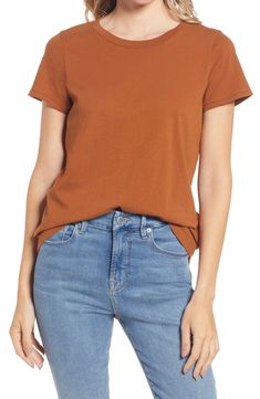 Modeled after a perfectly shrunken vintage tee, this cotton crewneck is slim and classic-one to stock up on and wear every single day. Style Name:Madewell Northside Vintage Tee (Regular & Plus Size). Style Number: 5627360. Classic Short Sleeve T-shirt For Fall, Fall Relaxed Fit Scoop Neck T-shirt, Relaxed Fit Scoop Neck T-shirt For Fall, Fall Relaxed Fit T-shirt With Shirttail Hem, Everyday Cotton T-shirt For Fall, Fall Scoop Neck T-shirt With Relaxed Fit, Cotton Scoop Neck T-shirt For Layering, Cotton Scoop Neck Layering T-shirt, Fall T-shirt With Shirttail Hem For Everyday