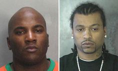 two men are shown in mug shots, one is black and the other is white