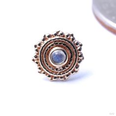 Afghan Press-fit End in Gold from BVLA Bohemian Jewelry With Bezel Setting In Round Shape, Bohemian Round Jewelry With Bezel Setting, Bohemian Round Bezel Set Jewelry, Bvla Jewelry, Two Rings, Bezel Setting, Sapphire Ring, Piercings, Jewelry Accessories