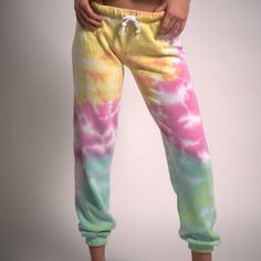 Pink And Yellow Tie Dye Color Tie Dye Women's Joggers Pants ,Suitable For Yoga, Jogging, Running, Gym, Lounge Around The House Or Casual Wear. Joggers Are Super Soft And Has Drawstring. Provides Exceptional Quality Value & Style & Are Available In 7 Colors: Yellow And Green; Pink And Light Yellow ; Hot Pink And Grey; Grey And White; Yellow And Grey; Pink And Light Grey; Light Blue And White. 100% Cotton, Machine Washable. Multicolor Sweatpants For Spring Loungewear, Multicolor Summer Sweatpants With Elastic Waistband, Trendy Tie Dye Bottoms For Loungewear, Multicolor Elastic Waistband Sweatpants For Summer, Trendy Tie Dye Loungewear Bottoms, Multicolor Cotton Sweatpants With Elastic Waistband, Casual Multicolor Summer Sweatpants, Multicolor Cotton Sweatpants For Spring, Casual Multicolor Sweatpants For Spring