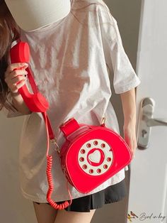 BirdinBag - Vintage Telephone-Inspired Satchel Bag Retro Telephone, Telephone Design, Vintage Telephone, Novelty Bags, Satchel Bag, Bag Bag, Design Product, Satchel Bags, Cool Things