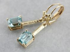 Formal Aquamarine Earrings Fine Jewelry, Fine Jewelry Aquamarine Earrings For Formal Occasions, Blue Emerald Cut Earrings For Formal Occasions, Emerald Cut Blue Topaz Jewelry With Gemstone Accents, Elegant Octagon Aquamarine Jewelry, Emerald Cut Topaz Jewelry With Diamond Cut, Elegant Rectangular Topaz Jewelry, Emerald Cut Turquoise Gemstone Jewelry, Turquoise Emerald Cut Gemstone Jewelry