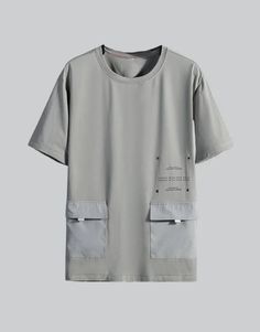 Grey cargo shirt Crew Neck Shirt With Pockets For Streetwear, Cotton Short Sleeve Tops With Multiple Pockets, Cotton Tops With Multiple Pockets Short Sleeve, Utility Style Short Sleeve Tops With Cargo Pockets, Short Sleeve Cotton Techwear Shirt, Techwear Short Sleeve Cotton Shirt, Utility Tops With Cargo Pockets And Short Sleeves, Urban Streetwear Tops With Multiple Pockets, Outdoor Relaxed Fit T-shirt With Pockets