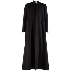 Raf Simons black wool full length button up priest coat, 'confusion' aw 2000 Raf Simons Archive, Helmut Lang Archive, Jacques Fath, Raf Simons, Vintage Coat, Gianni Versace, Issey Miyake, Jean Paul Gaultier, Black Wool