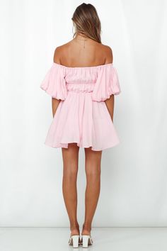 Length from shoulder to hem of size S: 72cm. Baby pink mini dress. Lined. Cold hand wash only. Model is a standard XS and is wearing size XS. True to size. Lightweight, non-stretchy woven fabric. Shirred, elasticised neckline and torso. No zipper. Slip-on style. Ruched placement may vary. Tulle petticoat. Polyester. You're looking extra cute and feminine wearing our Be Your Baby Doll Dress! Featuring this season's lush and super sweet baby doll silhouette, we are living for this mini dress's ruc Baby Pink Mini Dress, Doll Silhouette, Tulle Petticoat, White Stilettos, Feel Empowered, Pink Mini Dress, Buy Dresses Online, Baby Doll Dress, Dresses Bodycon