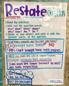 a white board with writing on it that says restate the question and no one knows