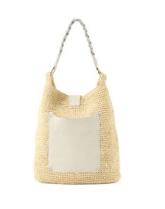 This beige raffia bag from Laggo is the perfect summer beach bag. Large enough to carry all of your essentials, this shoulder bag features a tassel and a braided leather handle. Pair this bag with a pair of jeans and a light top for a hot summer day. Rectangular Neutral Shoulder Bag For Beach, Cream Rectangular Woven Leather Straw Bag, Neutral Rectangular Shoulder Bag For Beach, Everyday Braided Bucket Bag, Rectangular Cream Straw Bag With Woven Leather, Chic Braided Straw Bucket Bag, Beige Beach Bag With Braided Handles For Daily Use, Cream Straw Summer Shoulder Bag, Chic Beige Shoulder Bag For Beach Season