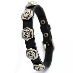 Ladies casual leather bracelet. New woman’s accessory bracelet. Retro fashion. Tibetan silver, copper, zing alloy metals. Trendy Silver Metal Wristband, Punk Style Silver Leather Wristband, Adjustable Metal Bracelet With Leather Strap, Adjustable Metal Bracelets With Leather Strap, Edgy Silver Leather Bracelet, Adjustable Metal Punk Bracelets, Adjustable Silver Wristband Fashion Accessory, Adjustable Silver Wristband For Fashion, Silver Metal Edgy Wristband