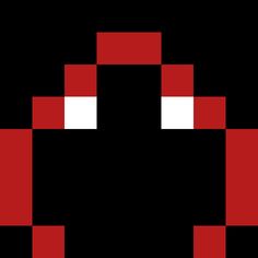 a red and black square with white squares in the shape of an x on it