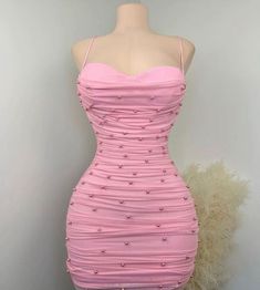 Pink Sleeveless Dress With Sweetheart Neckline, Pink Fitted Dress With Spaghetti Straps, Spring Sleeveless Bodycon Dress With Fitted Bodice, Pink Fitted Mini Sleeveless Dress, Fitted Bodice Sleeveless Mini Dress, Pink Sleeveless Dress With Fitted Bodice, Pink Sleeveless Bodycon Mini Dress, Pink Fitted Sleeveless Dress, Sleeveless Bodycon Ruched Dress