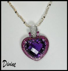 "IMPORTANT...CLICK ON ( + MORE) BELOW TO SEE ALL SPECS & DETAILS JEWELRY STORE RETAIL....$7,988.00 GLAMOROUS LUXURY 18k HUUUGE EYE GRABBING HEART PENDANT...AMAZING SPARKLE!! Over 45 carats of gems set in 18k white gold. The approx. 42 carat checkerboard cut solitaire heart with near flawless sparkle & RICH COLOR, surrounded by shaded gemstone as well as white diamonds. The heart dangels off a larger sparkling white diamond bale. The back is almost as pretty as the front as she has a beau Topaz Yellow, Luxury Green, Yellow Quartz, Gem Diamonds, Pendant Diamond, Heart Necklace Diamond, Detailed Jewelry, Big Diamond, Heart Pendant Diamond