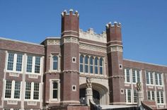 a large brick building with many windows