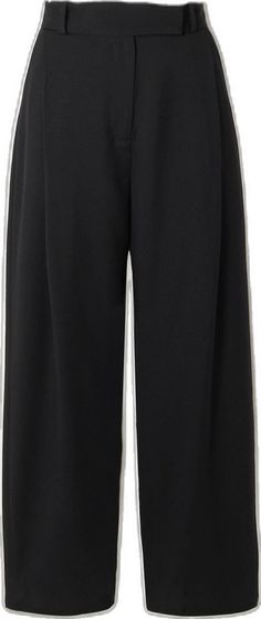 Black Tailored Wide Leg Pants With Straight Hem, Tailored Black Wide Leg Pants With Straight Hem, Black Wide Leg Workwear Pants With Straight Hem, Black Wide Leg Pants For Work With Straight Hem, Pants Straight, Black Wool, Straight Leg Pants, Net A Porter, Women Collection