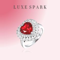 Description: Celebrate love and elegance with our Red Heart-Shaped Zircon Ring with Heart Edges. This stunning ring features a vibrant red heart-shaped zircon, beautifully set within intricate heart-shaped edges. Designed to symbolize love and affection, this ring is the perfect accessory for romantic occasions or as a meaningful gift for someone special. The high-quality craftsmanship and dazzling zircon make this ring a standout piece in any jewelry collection. Shape: Heart-shaped with heart e Red Diamond Heart Ring For Wedding, Wedding Red Diamond Heart Ring, Valentine's Day Ruby Jewelry With Center Stone, Red Heart Shaped Wedding Rings, Fine Jewelry Red Heart Ring For Anniversary, Red Diamond Heart-shaped Ring, Red Diamond Heart Shaped Ring, Red Heart Ring For Anniversary, Fine Jewelry, Red Heart-shaped Jewelry For Proposal